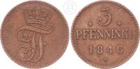 Mecklenburg Schwerin 3 Pfennige Friedrich Franz II. -