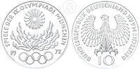 BRD 10 DM 1972 J 10 Deutsche Mark - Olympische Sommerspiele 1972 PP in K... 24,00 EUR  zzgl. 4,90 EUR Versand