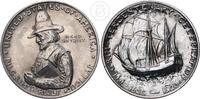 USA 1/2 $ Half Dollar - Pilgrim Tercentenary - Segelschiff -