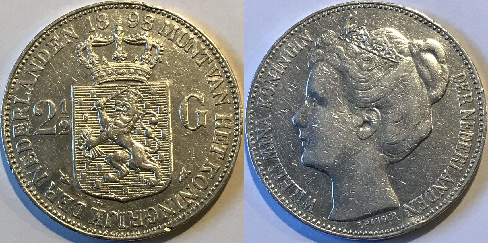 Nederland Rijksdaalder 1898 With dot (P.Pander) SS | MA-Shops