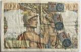 France 5000 franc 1952 funnily respireert with fiscal stamps S