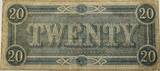 Confederated States twenty dollar 1864 pinholes SS