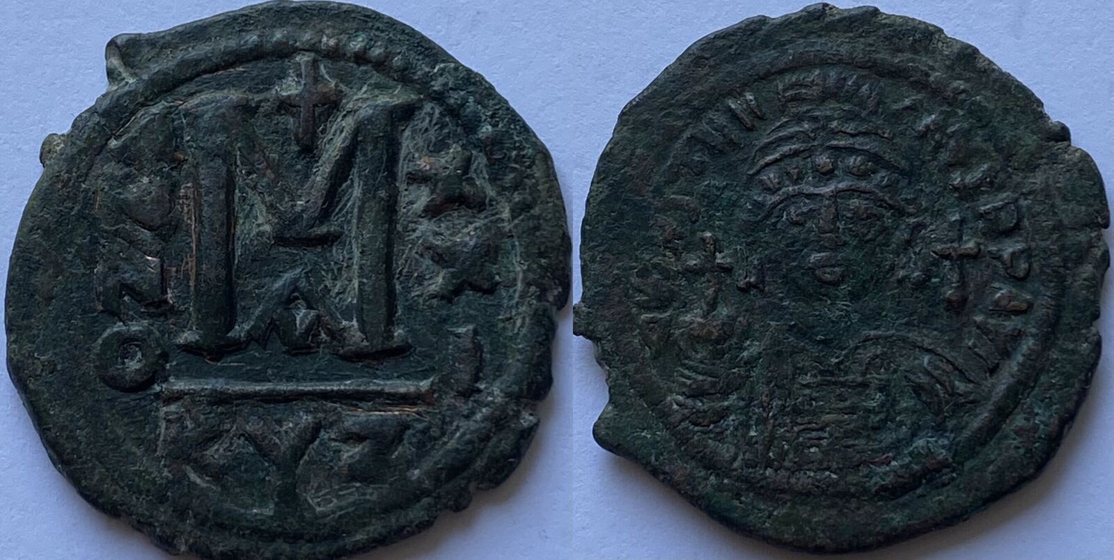 Byzantine Empire Big Follis Year 21 Cyzcius Justinianus The First 527