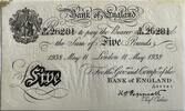 Great-Britain five pound ND (1949-1955) a marvellous note with only minor rust spot AU