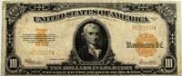 United States ten dollar 1922 gold certificate, pressed and small tape repair SS