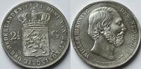 Nederland 2,5 gulden 1871 mooie details, maar zwaar gepoetst VZ-