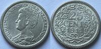 Nederland 25 cent 1911 superbe with full original lustre UNC
