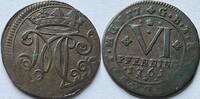 Bentheim-Tecklenburg-Rheda 6 pfennig 1761 Moritz Casimir (1710-1768) struck for Rheda SS