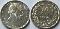 Nederland tien cent 1884 superbe with original lustre AU