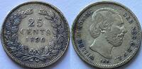 Nederland 25 cent 1890 without dot SS