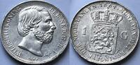 Nederland een gulden 1864 detailed coin with original lustre AU
