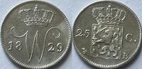 Nederland 25 cent 1829B SS 155,00 EUR  zzgl. 15,00 EUR Versand
