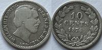 Nederland tien cent 1874 S 250,00 EUR  zzgl. 15,00 EUR Versand