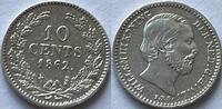 Nederland tien cent 1862 VZ- 195,00 EUR  zzgl. 15,00 EUR Versand