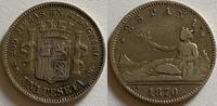 Spanje Een peseta 1870 SS-