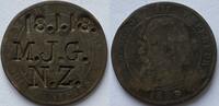 Frankrijk Tien centimes ND Engraved love token (trench art, unique piece) SS