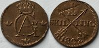 Sweden 1/12e skilling 1802 flan defect, with full lustre! FDC