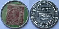 Italy tien centesimo ND Gettone Francobollo regno resto emergenza Gomma Pirelli Milano VZ
