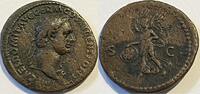 Roman Empire Ae as ND Domitian (81-96) SS