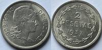 Spain (Euzkadi) two peseta 1937 with original lustre AU