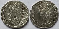 France 1/12e ecu 1662 with seven countermarks (!) SS-
