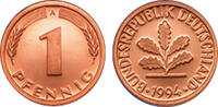Deutschland 1 Pfennig Deutschland -