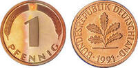 Deutschland 1 Pfennig 1991 Deutschland circuliert 0,30 EUR Differenzbesteuert nach §25a UStG zzgl. 4,90 EUR Versand