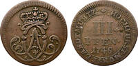 3 Pfennig 1748 Münster, Bistum Münster, Bistum sehr schön