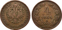 4 Kreuzer 1864 Habsburg sehr schön
