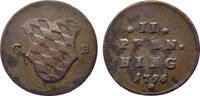 Bayern, Herzogtum 2 Pfennig 1796 Bayern, Herzogtum sehr sch&ouml;n 25,00 EUR  zzgl. 4,90 EUR Versand