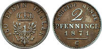 Brandenburg-Preu&szlig;en 2 Pfennig 1871 Brandenburg-Preu&szlig;en sehr sch&ouml;n + 15,00 EUR  zzgl. 4,90 EUR Versand