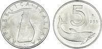 5 Lire 1955 Italien uncirculiert