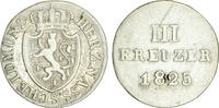3 Kreuzer 1825 Nassau, Herzogtum Kratzer, sehr schön