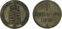 Sachsen, Albertiner 3 Pfennig Sachsen, Albertiner -