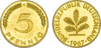 5 Pfennig 1967 Deutschland Polierte Platte