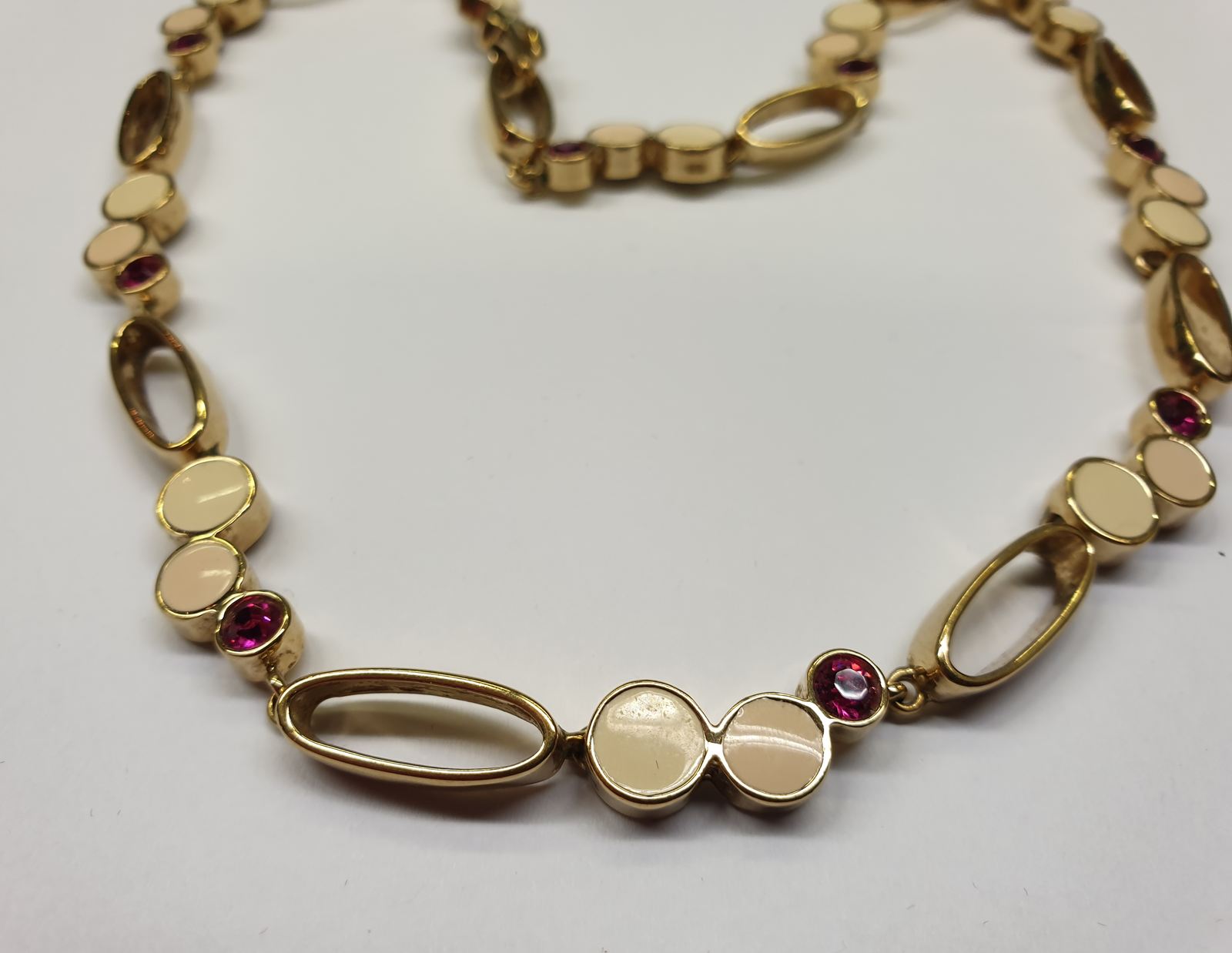 Collier Ras Du Cou Créateur Pierre Lang - Noir Et Doré, Strass, Cordon Tressé 40cm