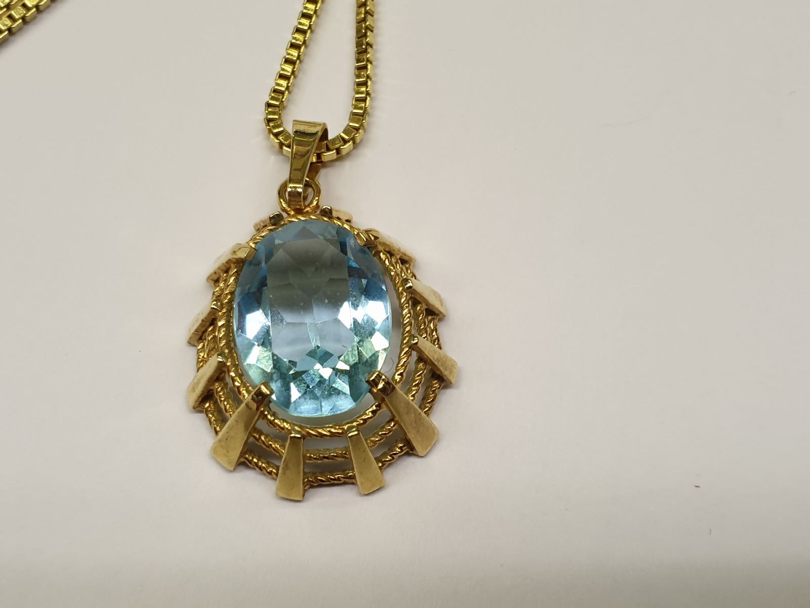 Kette Anhänger mit blauem Stein Amrik Amerikaner Double Collier ...