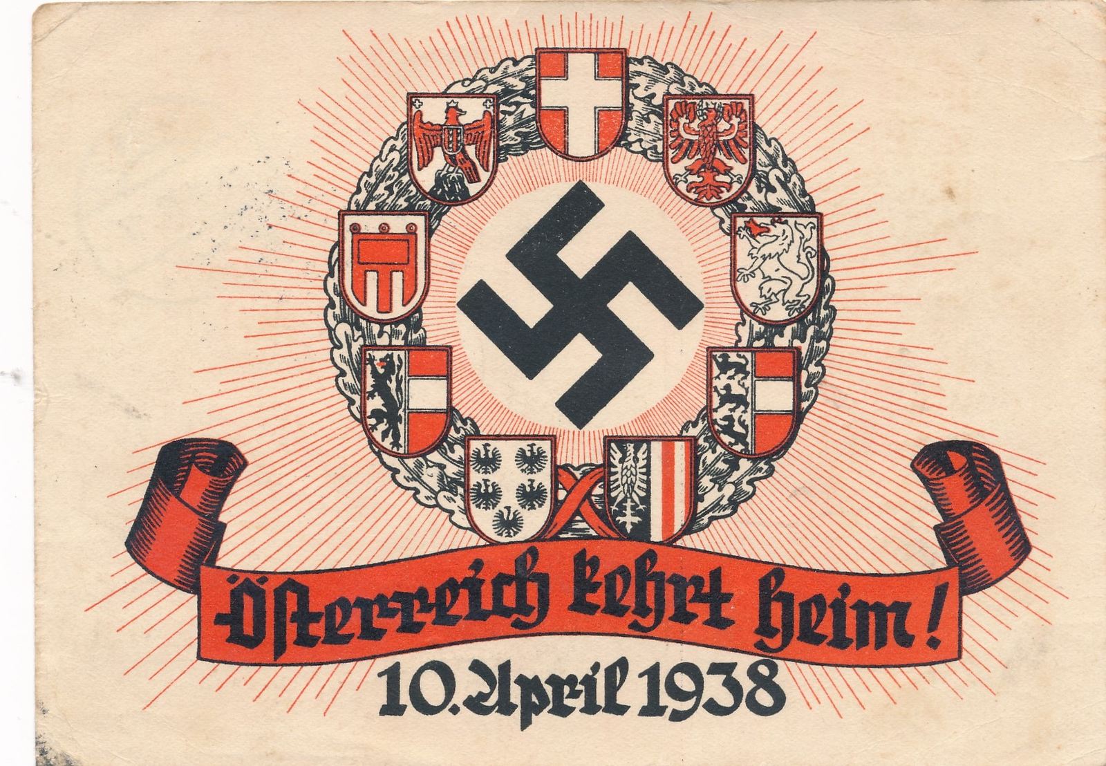 III. Reich Deutschland Ansichtskarte 1938 Propaganda AK Österreich kehrt  Heim | MA-Shops