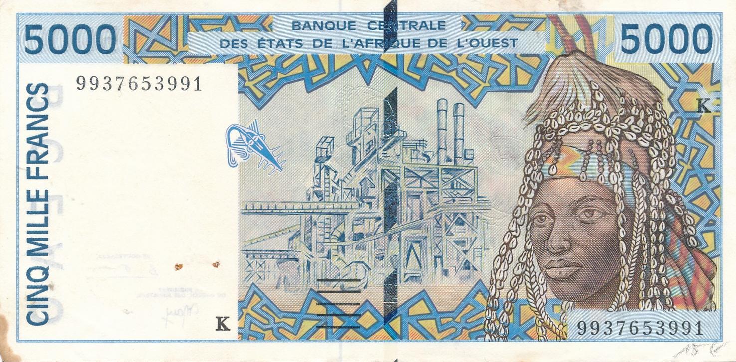 Westafrika Staaten 5000 Francs 1999 Geldschein Banknote Cinq Mille westafrika-staaten-5000-francs-1999-geldschein-banknote-cinq-mille