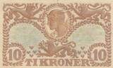 Dänemark 10 Kroner 1943 Geldschein Banknote Ti Kroner Danmark III Mittelknick