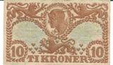 Dänemark 10 Kroner 1943 Banknote Geldschein III-, gefalten