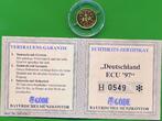 Deutschland Medaille 585er Gold 14K 1997 ECU mit Landkarte, 585/1000 Gold, Poträt Karls des Großen, mit Zertifikat Polierte Platte PP, in Hartplastikkapsel