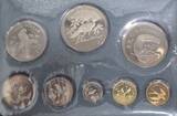 Belize KMS 1974 Offizieller Kursmünzensatz, 8 Münzen PP in original einweisst mit Zertifikat und Box