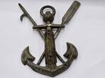 BRD Deutschland Bundeswehr Militaria Marine aus den 1960 er Jahren Selbstgemachter Anker, org. Mützenband Marineunteroffizierschule ss