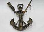 BRD Deutschland Bundeswehr Militaria Marine aus den 1960 er Jahren Selbstgemachter Anker, org. Mützenband Marineunteroffizierschule ss