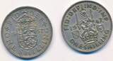 Großbritannien 1 Shilling 1947 1957 2x Münzen