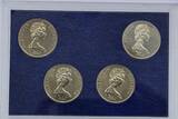 ISLE OF MAN 4x 1 Crown 1984 HERALDIC CROWN COIN COLLECTION QUINCENTENARY OF THE COLLEGE OF ARMS unc