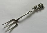 Dreizack Gabel 835er Silber CB florales Dekor