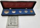USA KMS, 5 Münzen 1961-63 5 amerikanische Präsidenten, Kennedy, Washington, Roosevelt, Jefferson, Lincoln Prägefrisch, im Etui mit Zertifikat