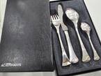 Silberbesteck Auerhahn Besteck ☾♛ 800 Silber, Rose de Fayence, Menübesteck, 4 Teile 4 Person neuwertig, org. Verpackung